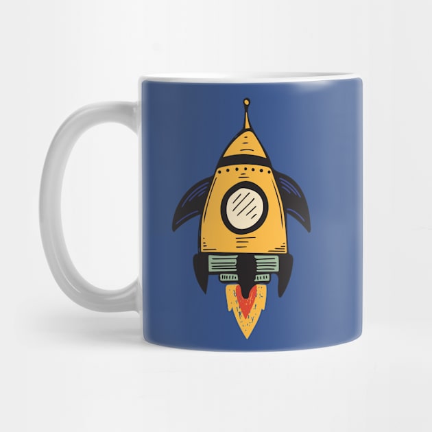 Yellow Rocket Ship by Jacqueline Hurd